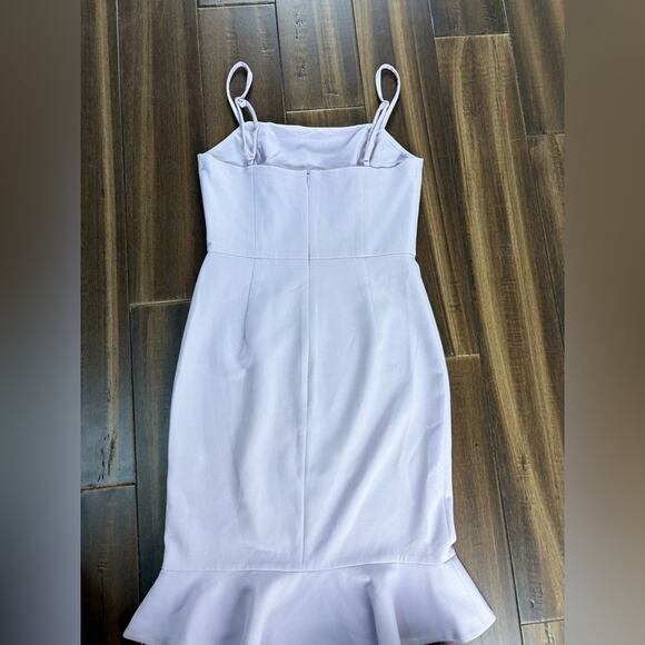 Size 2 French Connection Light Purple Lilac Lavender Sweetheart VNeck Midi Dress - Picture 9 of 12